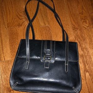 Vintage EUC Fossil Genuine Leather Bag In Black